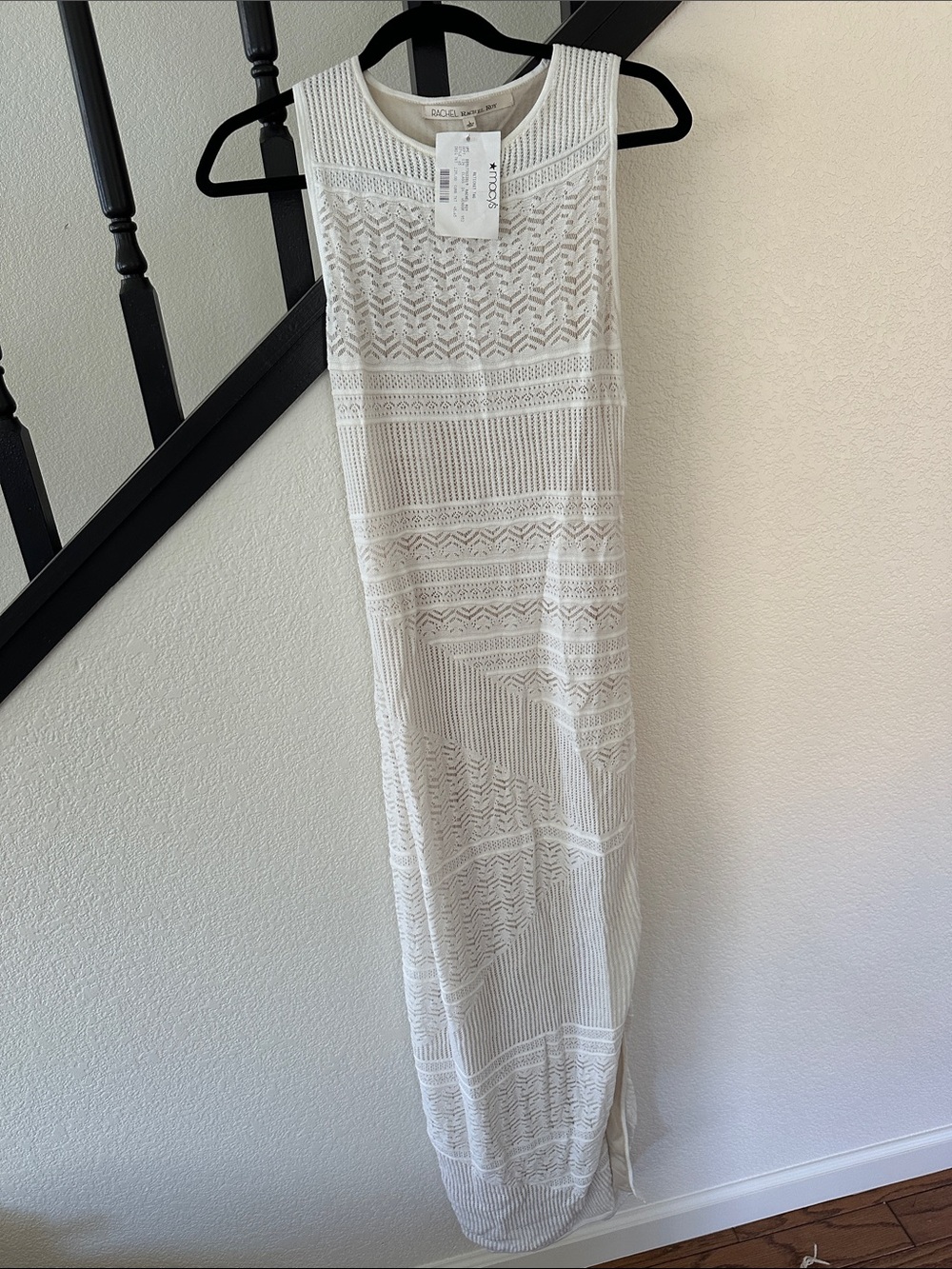 RACHEL Rachel Roy White Crochet Maxi Dress - Size L